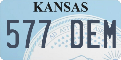 KS license plate 577DEM