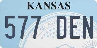 KS license plate 577DEN
