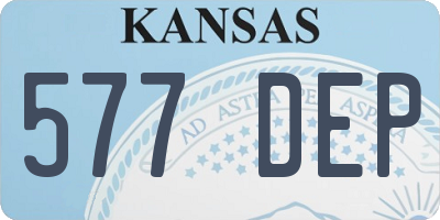 KS license plate 577DEP