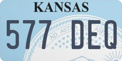 KS license plate 577DEQ