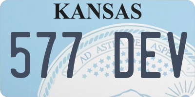 KS license plate 577DEV