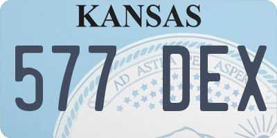 KS license plate 577DEX