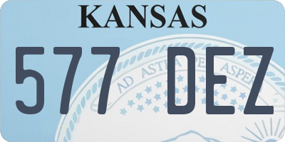 KS license plate 577DEZ
