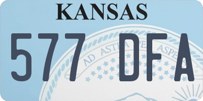 KS license plate 577DFA
