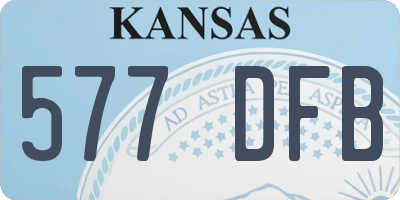 KS license plate 577DFB