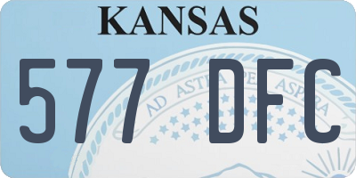 KS license plate 577DFC
