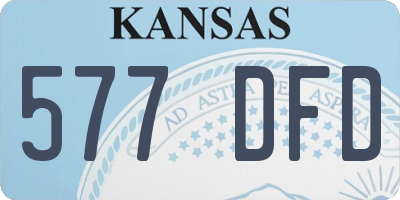 KS license plate 577DFD