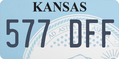KS license plate 577DFF