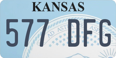 KS license plate 577DFG