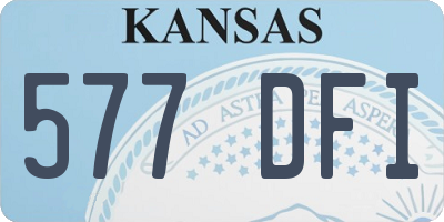 KS license plate 577DFI