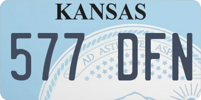 KS license plate 577DFN