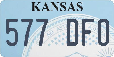 KS license plate 577DFO