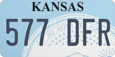 KS license plate 577DFR