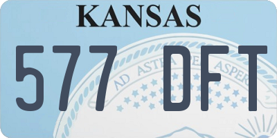 KS license plate 577DFT