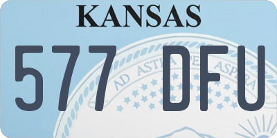 KS license plate 577DFU