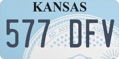 KS license plate 577DFV