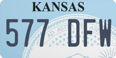 KS license plate 577DFW