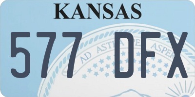KS license plate 577DFX