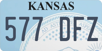 KS license plate 577DFZ