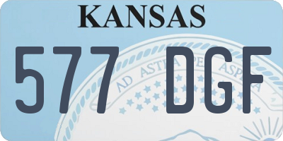 KS license plate 577DGF