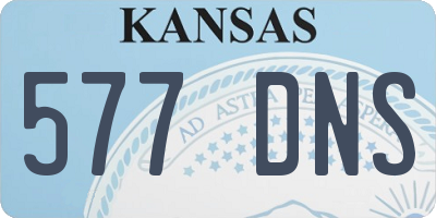 KS license plate 577DNS