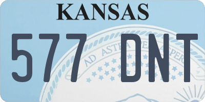 KS license plate 577DNT