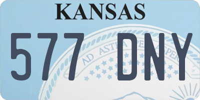 KS license plate 577DNY