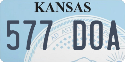 KS license plate 577DOA