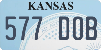 KS license plate 577DOB