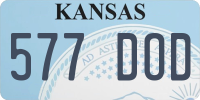 KS license plate 577DOD