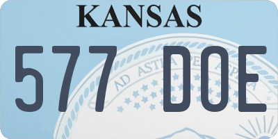 KS license plate 577DOE