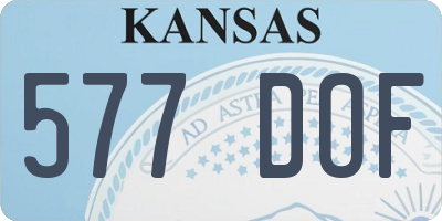 KS license plate 577DOF