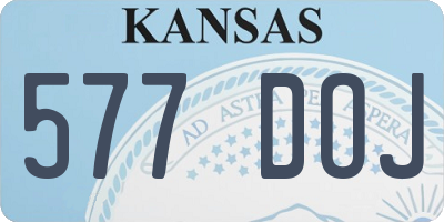 KS license plate 577DOJ