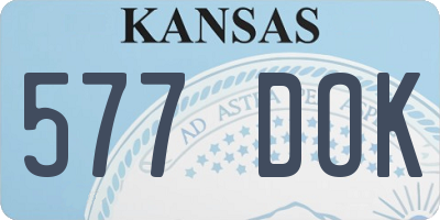 KS license plate 577DOK