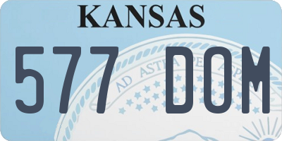 KS license plate 577DOM
