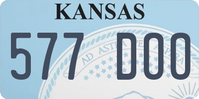 KS license plate 577DOO