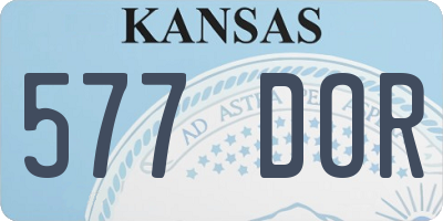 KS license plate 577DOR