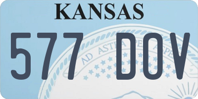 KS license plate 577DOV