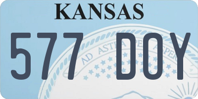 KS license plate 577DOY
