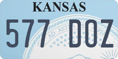 KS license plate 577DOZ