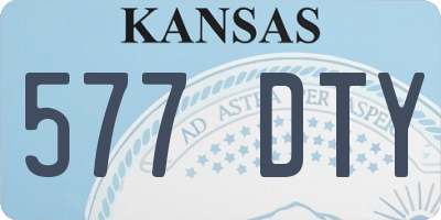 KS license plate 577DTY