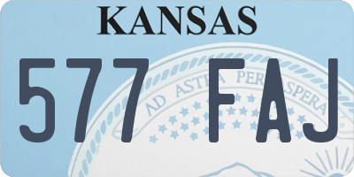KS license plate 577FAJ