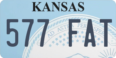 KS license plate 577FAT