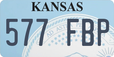 KS license plate 577FBP