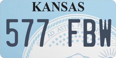 KS license plate 577FBW