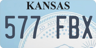 KS license plate 577FBX