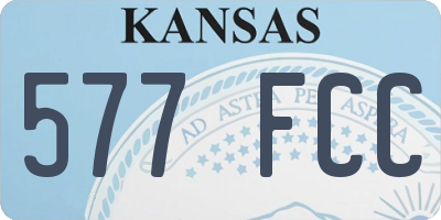 KS license plate 577FCC