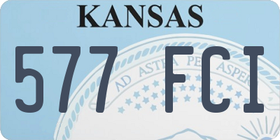 KS license plate 577FCI