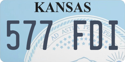 KS license plate 577FDI