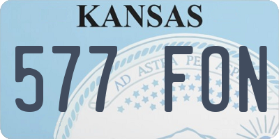KS license plate 577FON
